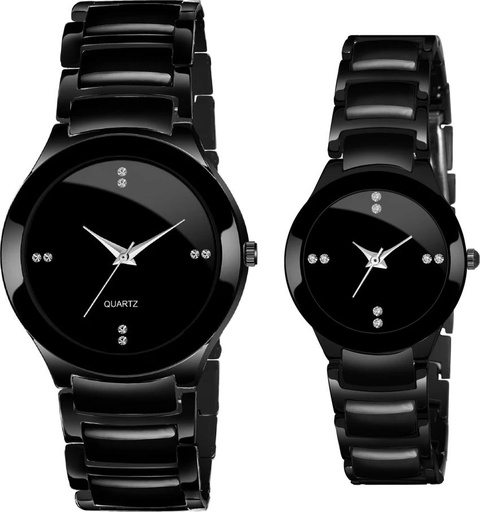 VIGUER CERAMIC CHAIN COUPLE WATCH